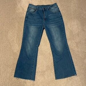 Medium Blue Cropped Boot Cut Denim